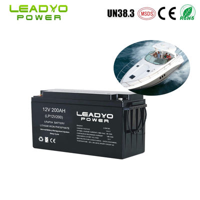 خرید باتری قابل شارژ IP66 لیتیوم یون دریایی 12 ولت 200 آمپر ساعت LiFePO4 باتری چرخه عمیق با برنامه هوشمند ساخت آنلاین